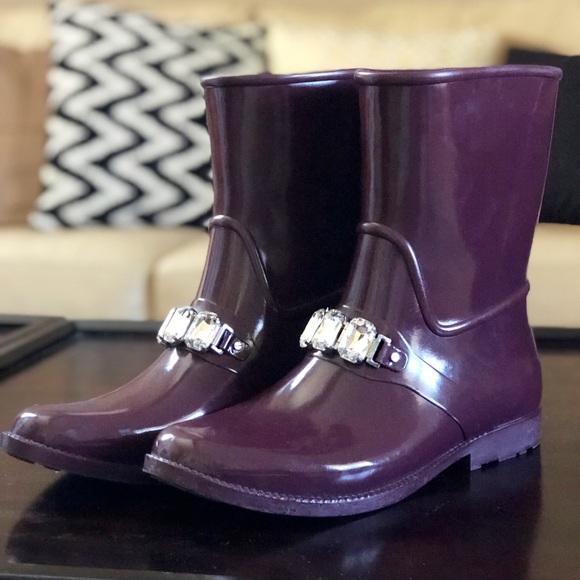 rhinestone rain boots